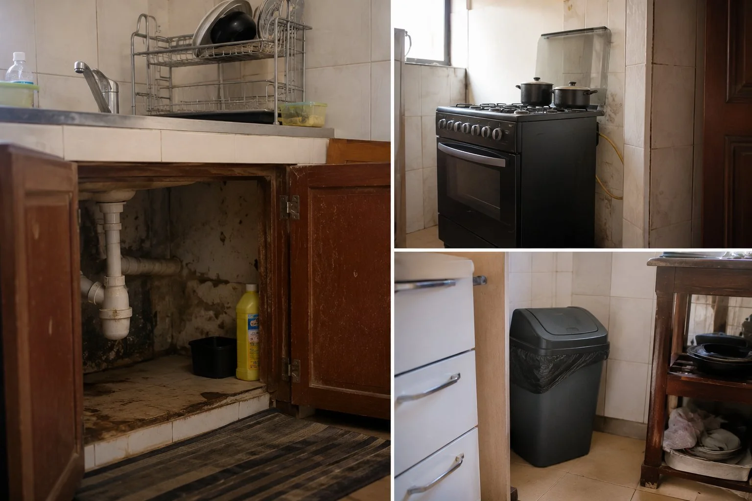 intervention anti-cafards dans une cuisine à Dakar par Sawara Entreprise