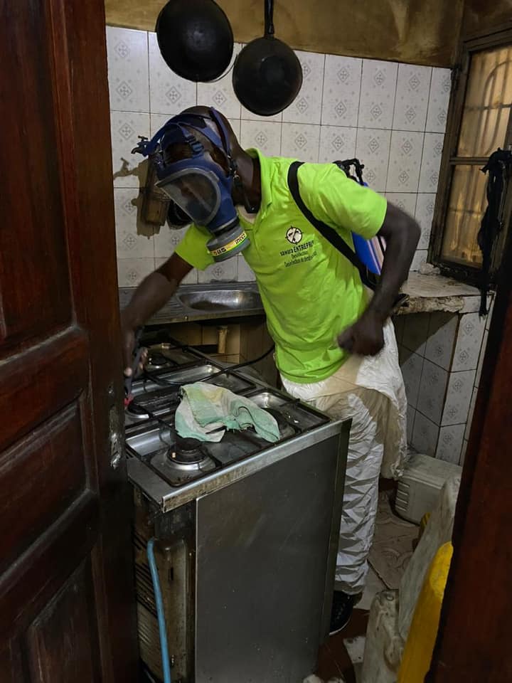 intervention Sawara pour traitement cafards dans une cuisine à Dakar