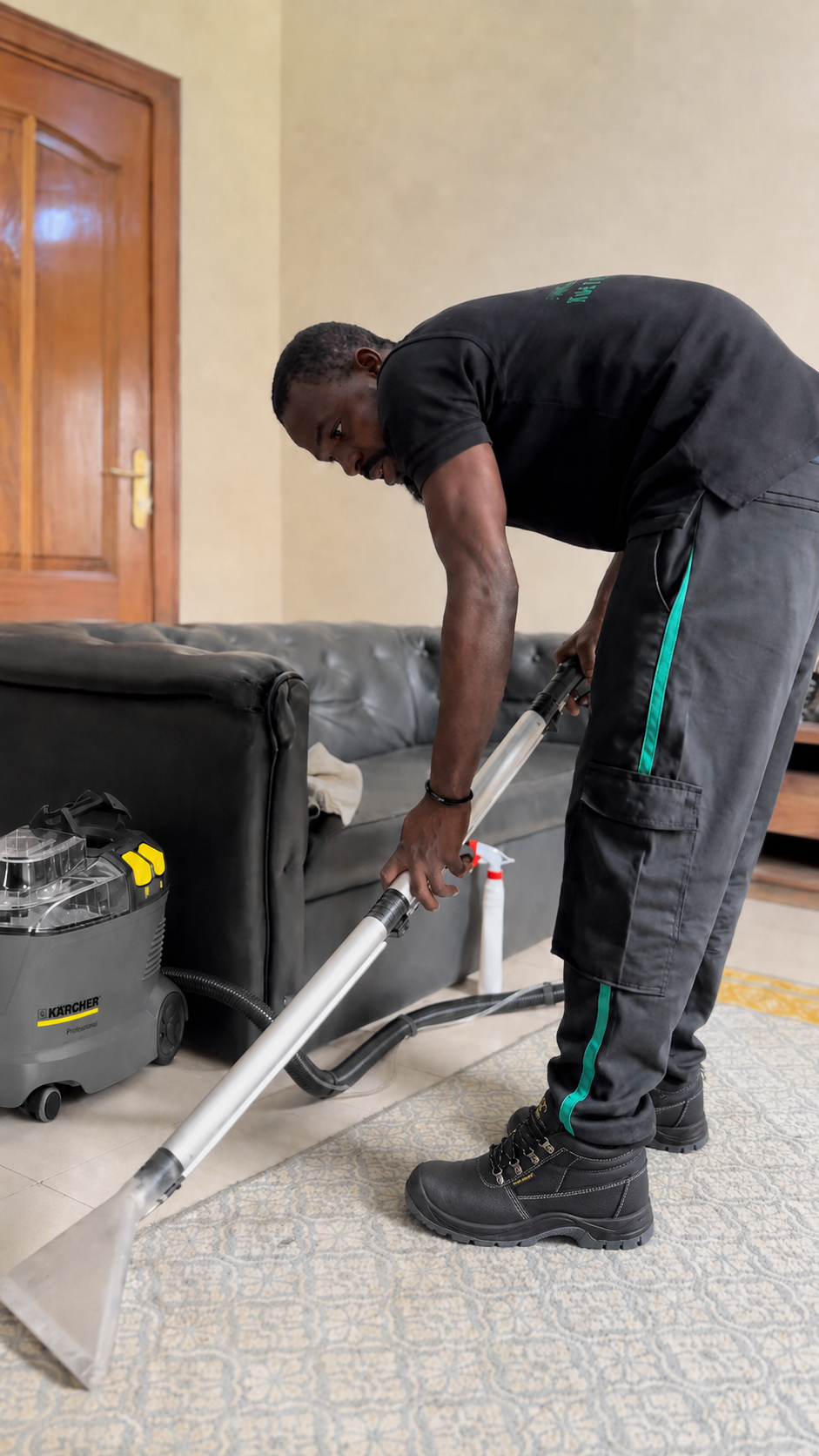 Technicien Sawara Entreprise nettoyage canapé tapis Dakar machine Kärcher